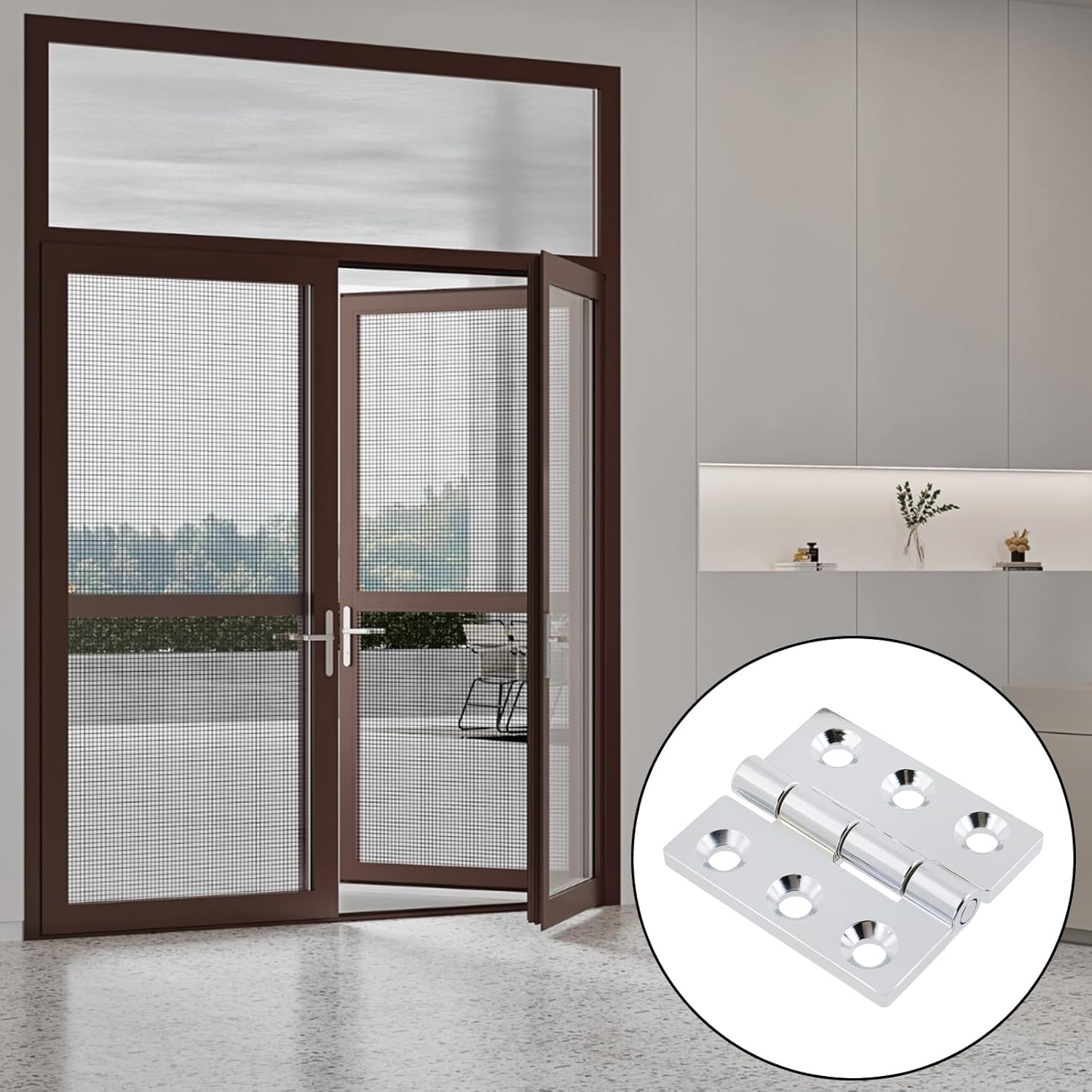 Butt Hinge Zinc Alloy Cabinet Hinges Polished Chrom Silver Residential Bed Room Hinge for Doors Hardware 2.56