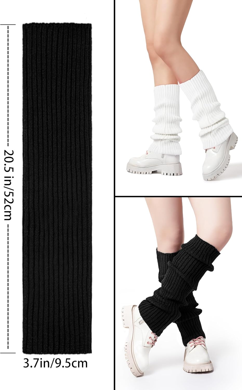 Leg Warmers, 2 Pairs Fashion Knit Neon Leg Warmers, Ribbed Knit Leg Warmer Socks for Yoga, Sports Party - Image 3