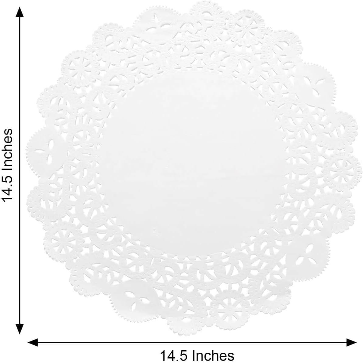 Efavormart 100 Pack Round White Paper Doilies, Food Grade Lace Paper Placemats - 14
