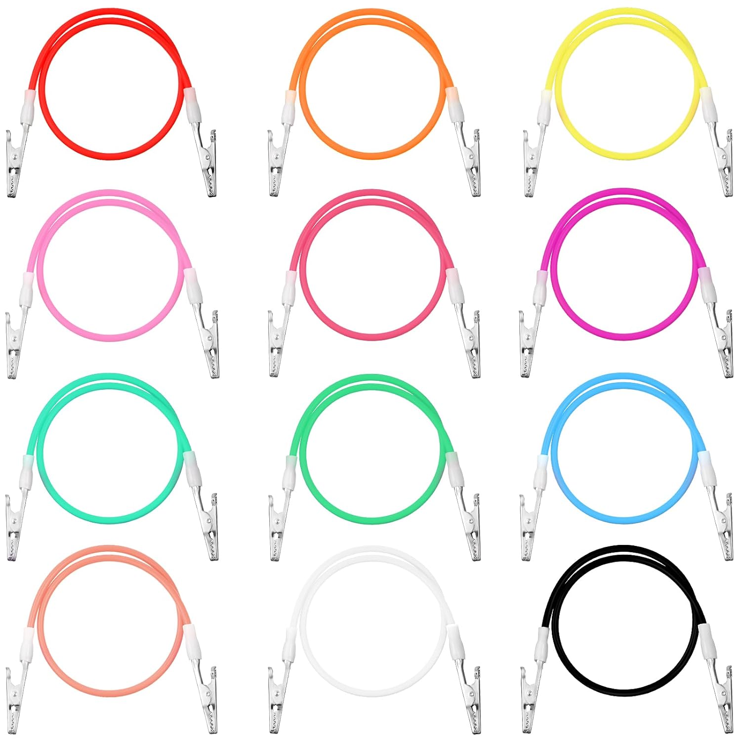 12 Pcs Silicone Dental Bib Clips Colorful Napkin Clips Bib Holder Dentist Napkin Chain Neck Chain with Lanyard for Elderly Adult Patient Towels Restaurant Cloth Travel(Bright Color Series) - Image 1