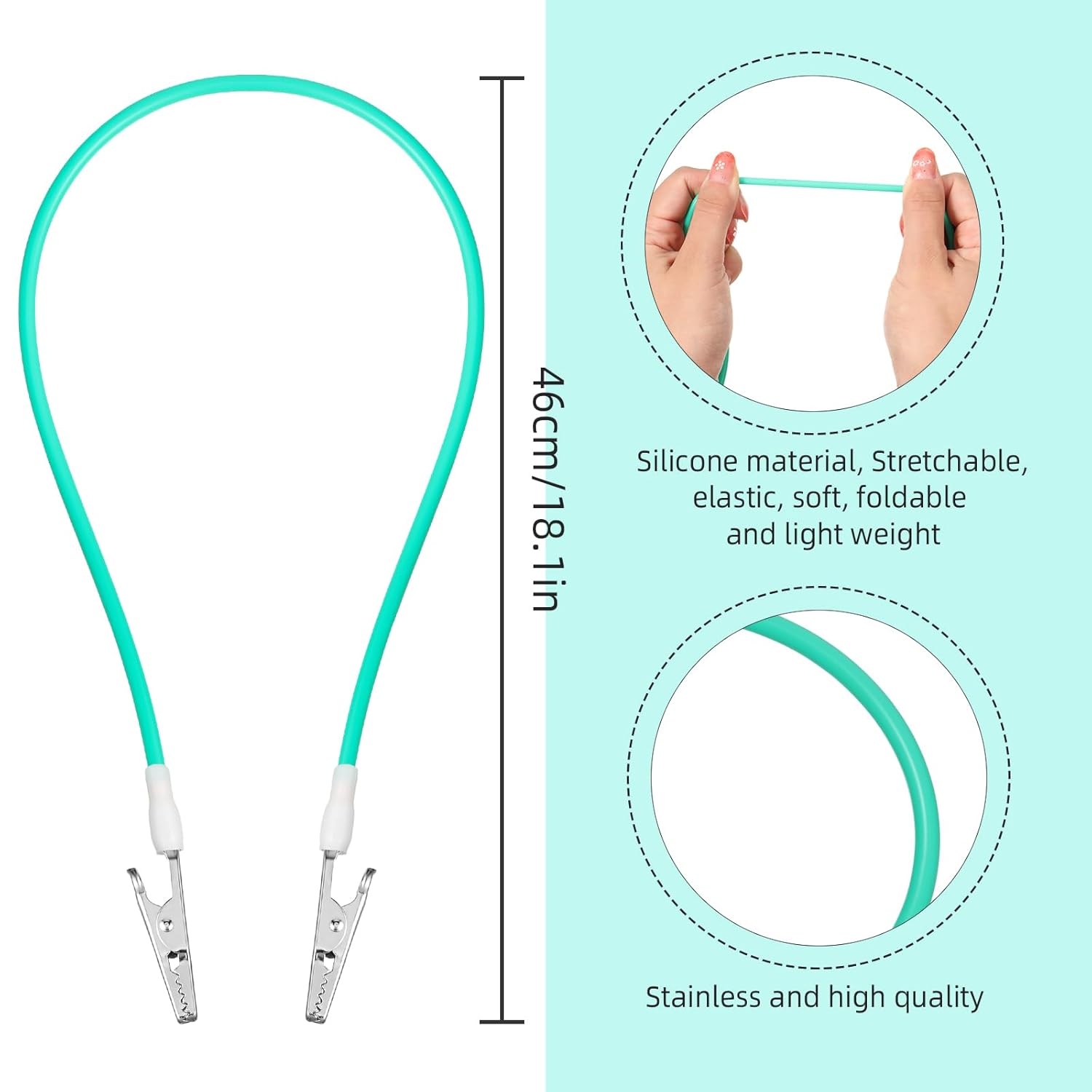 12 Pcs Silicone Dental Bib Clips Colorful Napkin Clips Bib Holder Dentist Napkin Chain Neck Chain with Lanyard for Elderly Adult Patient Towels Restaurant Cloth Travel(Bright Color Series) - Image 3