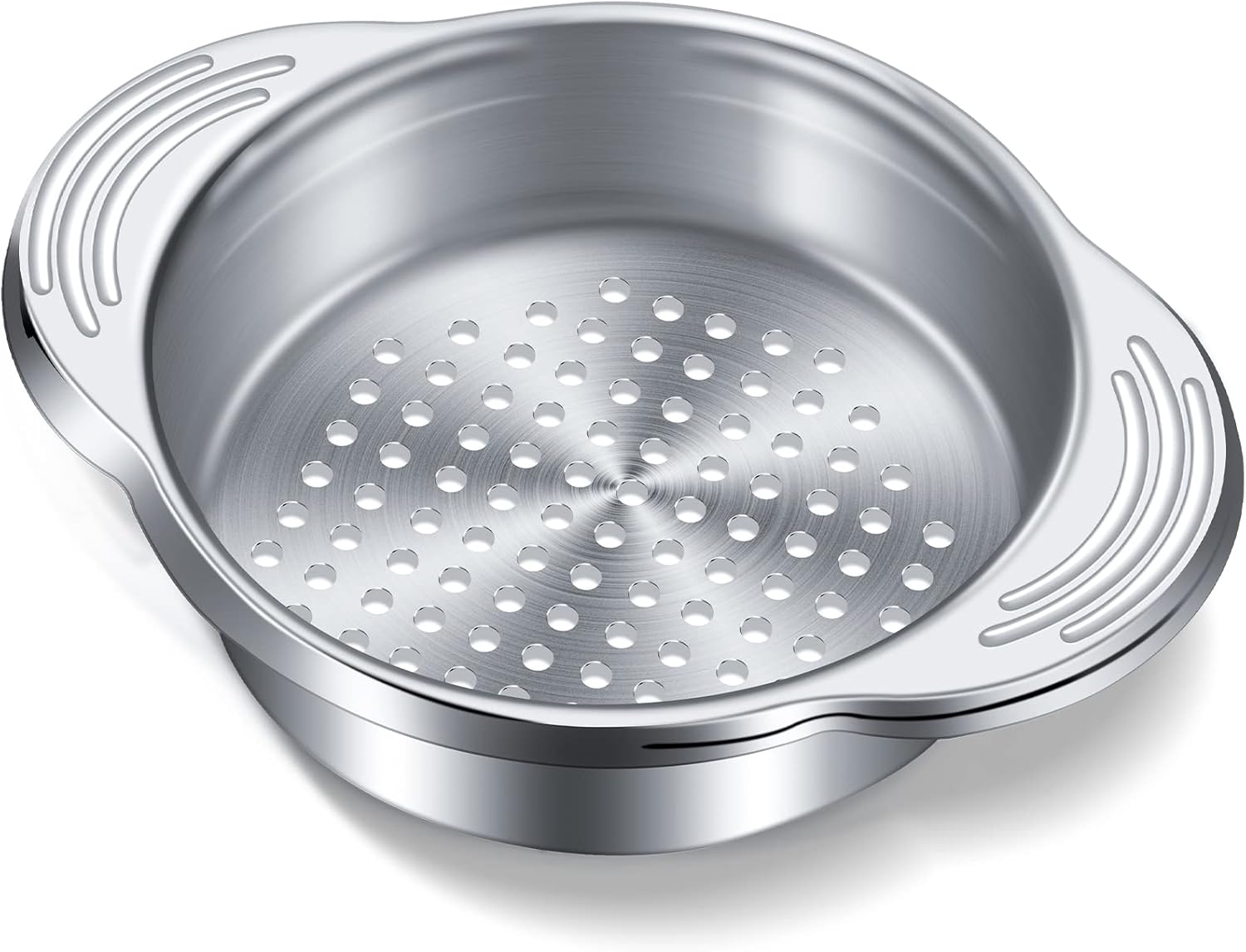 1 Piece Tuna Can Strainer Stainless Steel Food Strainer Sieve Metal Press Lid Canning Colander Oil Drainer Tuna Filter for Beans Vegetables - Image 1