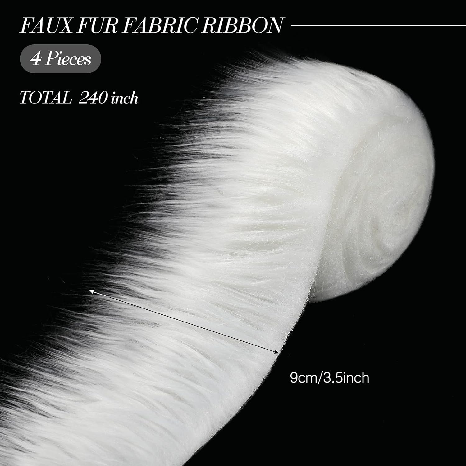 4 Pieces Faux Fur for Craft Fake Fur Shaggy Patches Ribbon Chair Cover Seat Cushion Pad Supplies for Sewing DIY Gnome Beard Easter Costume Winter Valentine's Day(Black, Khaki, Grey, White) - Image 6
