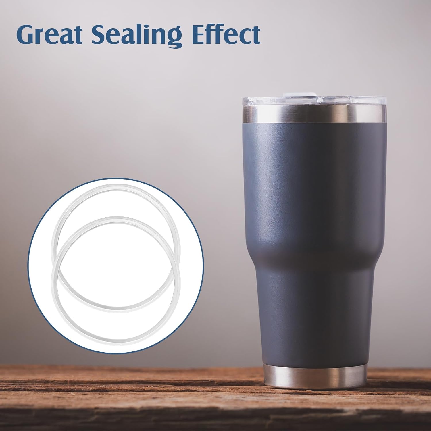 6 Pcs 20 oz Replacement Rubber Lid Seals O Shaped Resealable Lid Gaskets for 10, 12, 16 and 20 Ounce Insulated Stainless Steel Tumblers (White) - Image 3