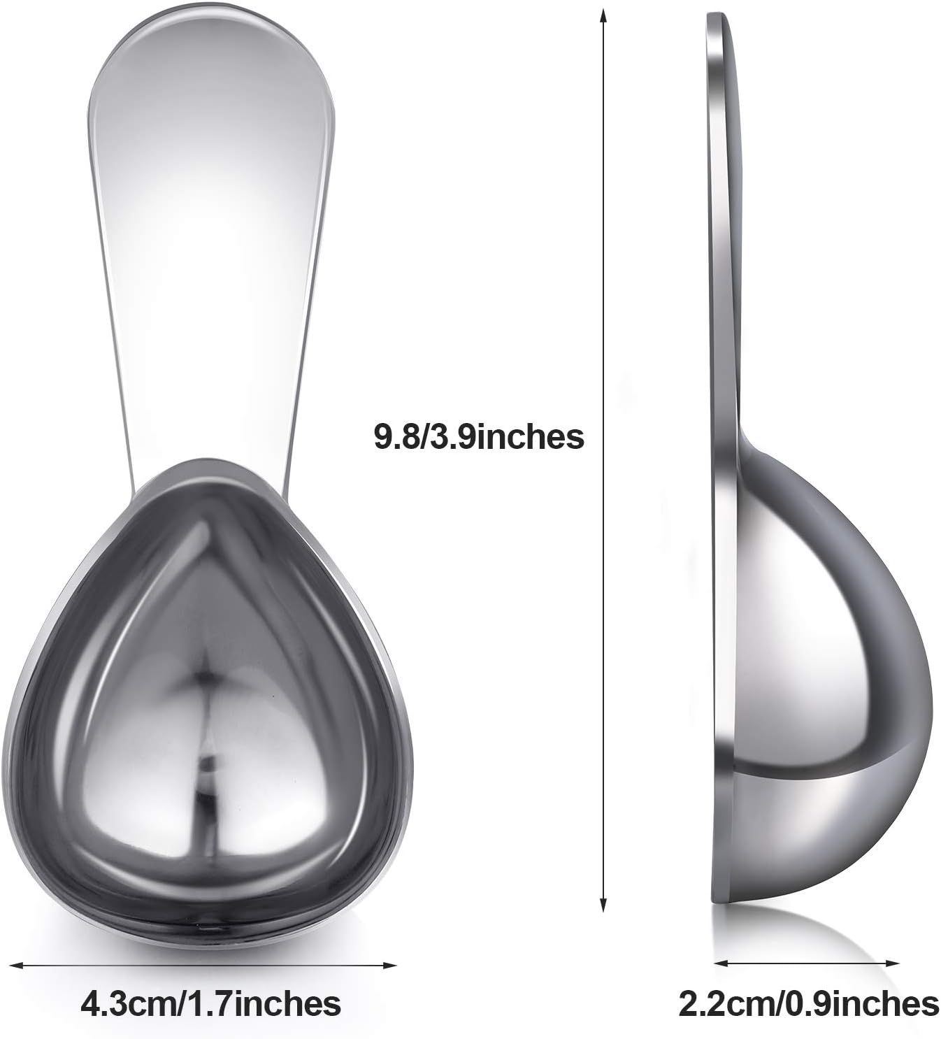 3 Pieces Coffee Scoop Tablespoon Measuring Spoons Stainless Steel Coffee Scoops Short Handle Tablespoon for Tea Sugar Kitchen Gifts(15 ml,Silver) - Image 2