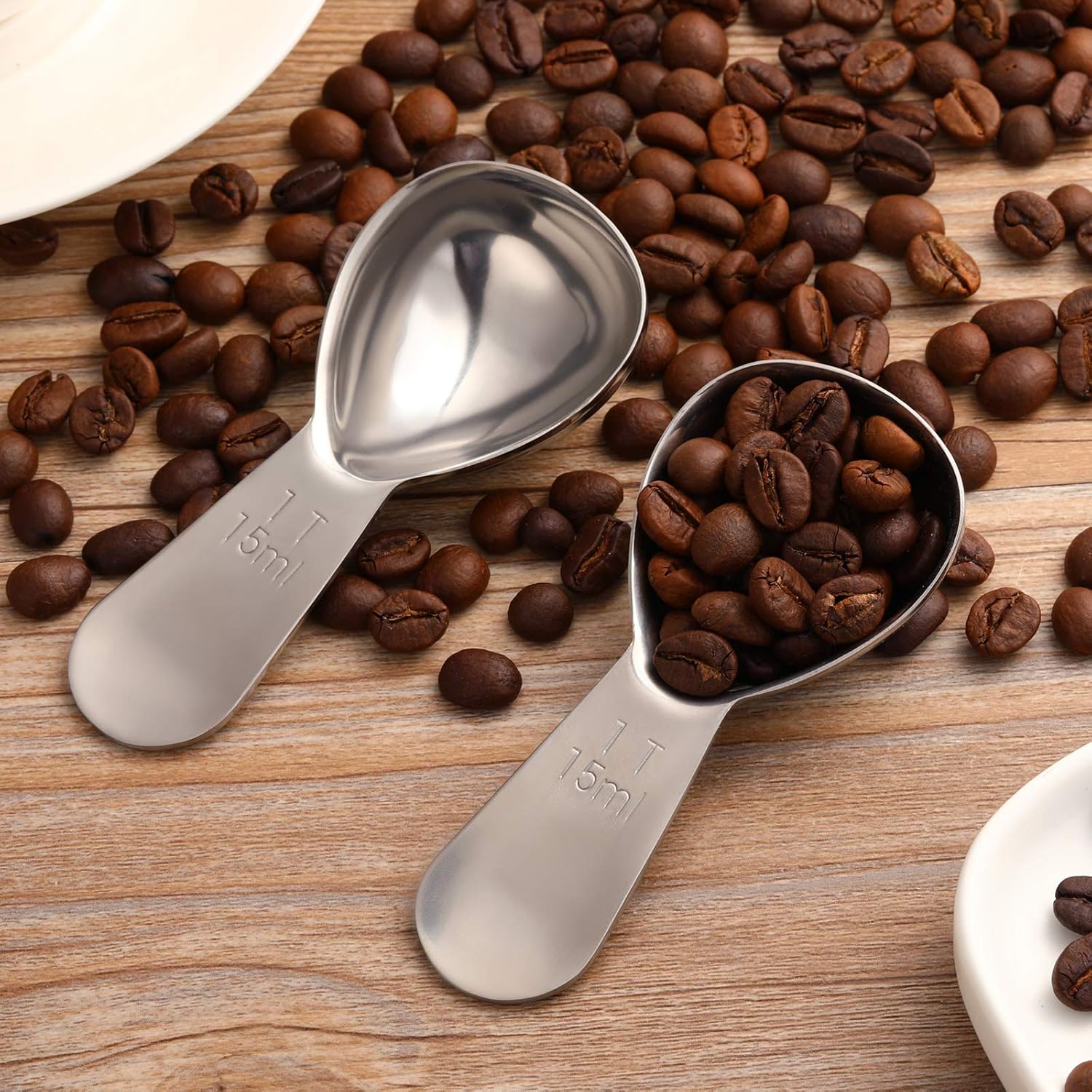 3 Pieces Coffee Scoop Tablespoon Measuring Spoons Stainless Steel Coffee Scoops Short Handle Tablespoon for Tea Sugar Kitchen Gifts(15 ml,Silver) - Image 5