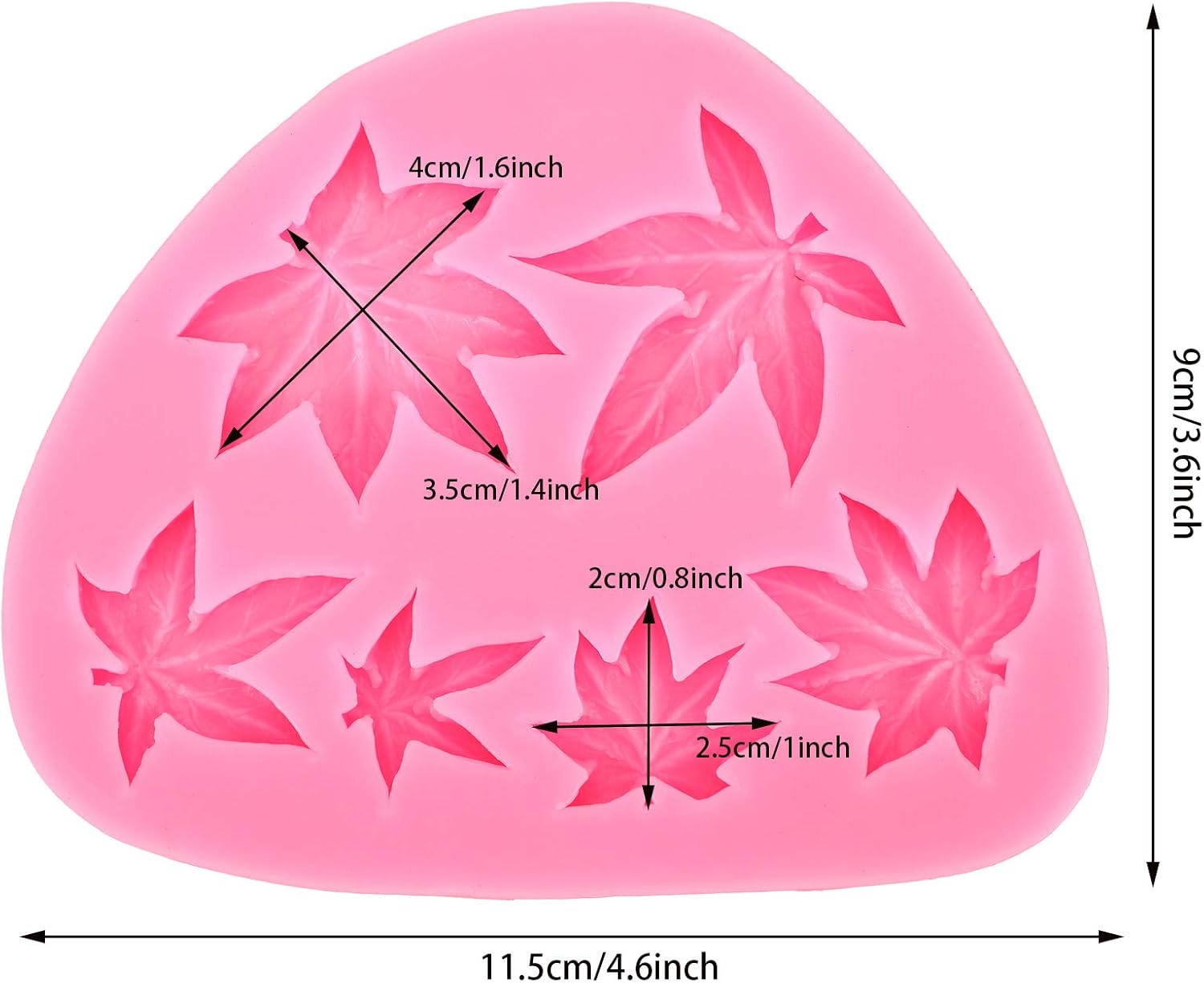 2 Pieces Weed Leaf Cake Fondant Mold Pot Leaves Silicone Mold for Weed Leaf Theme Cake Decoration, Chocolate Candy Polymer Clay Cookie Sugar Craft (Rose Red) - Image 2