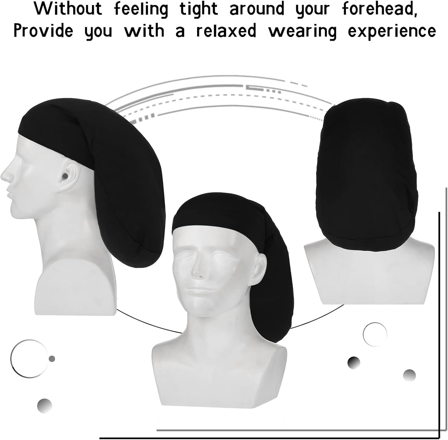 4 Pieces Unisex Dreadlock Cap Long Hair Dreads Head Wrap Sleeping Cap Hair Accessories Sleep Bonnet for Men Women - Image 6