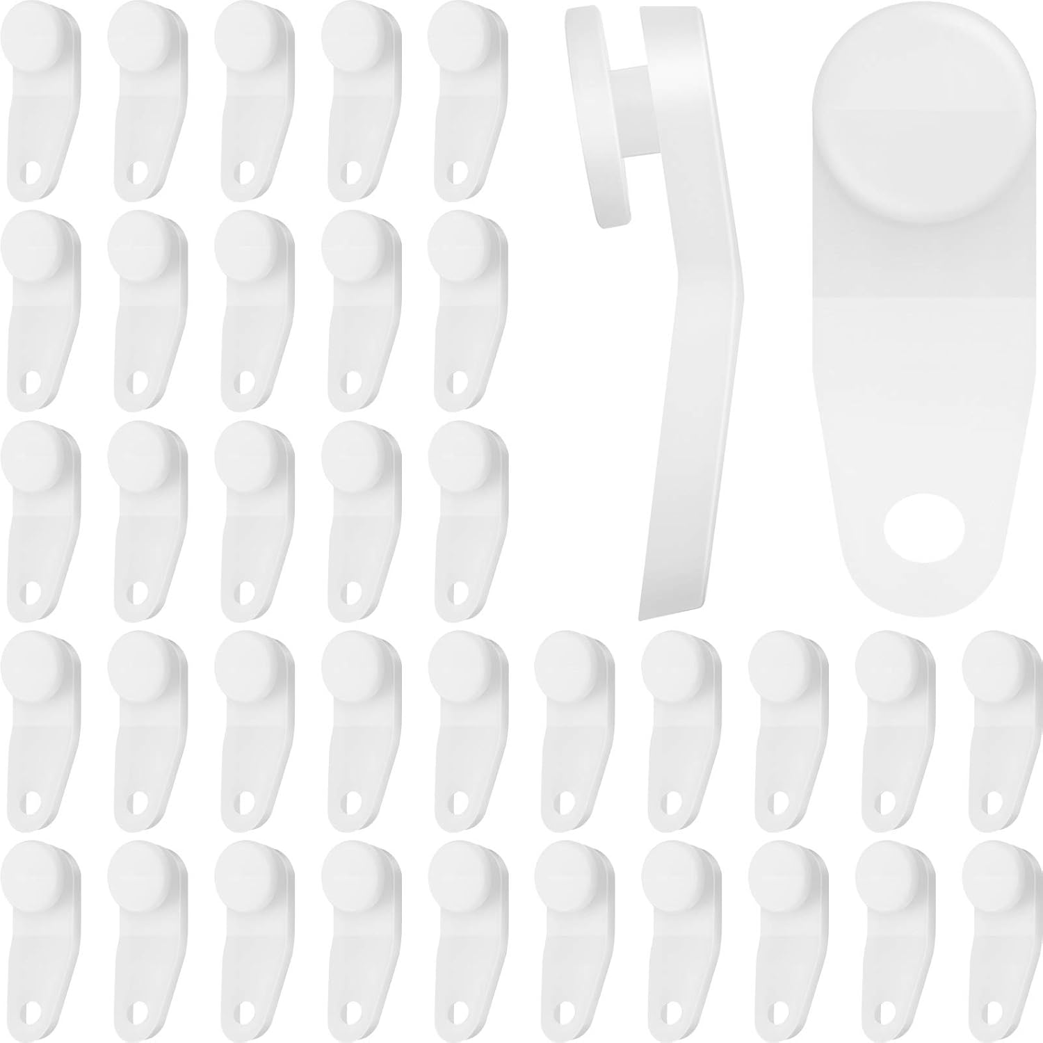 100 Pieces Traverse Rod Slides Curtain Replacement White Plastic Snap in Traversing Slides Track Glider Window Door Shower Curtain Accessories - Image 1