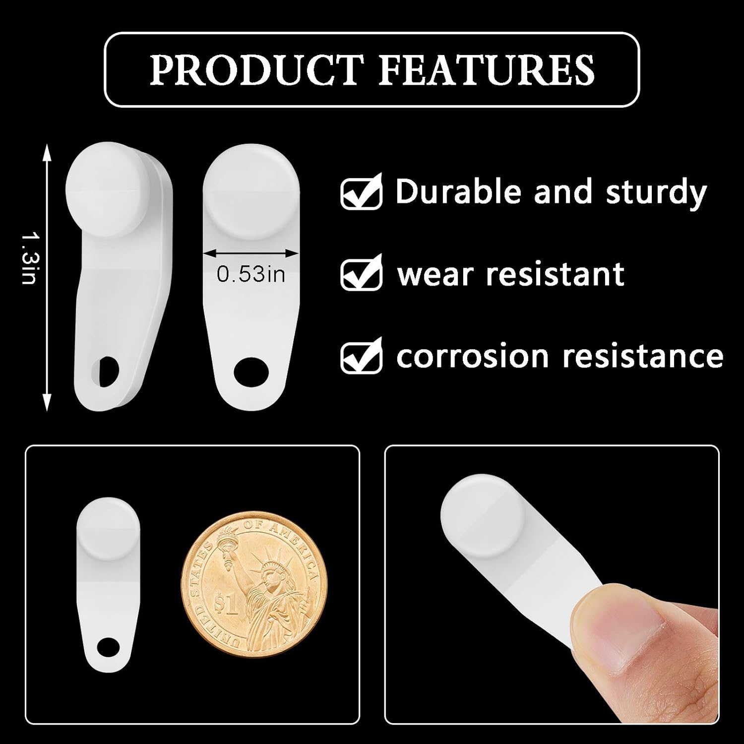 100 Pieces Traverse Rod Slides Curtain Replacement White Plastic Snap in Traversing Slides Track Glider Window Door Shower Curtain Accessories - Image 2