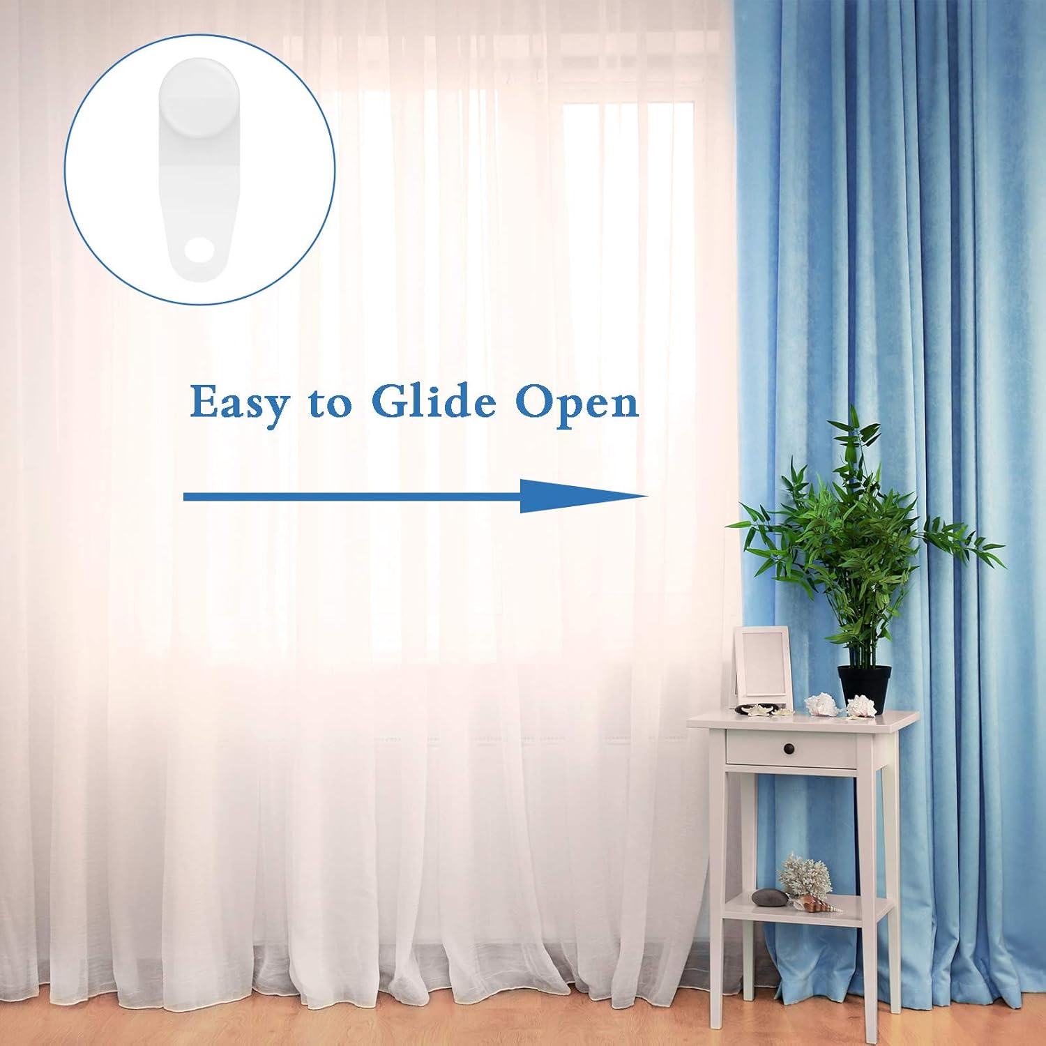100 Pieces Traverse Rod Slides Curtain Replacement White Plastic Snap in Traversing Slides Track Glider Window Door Shower Curtain Accessories - Image 4