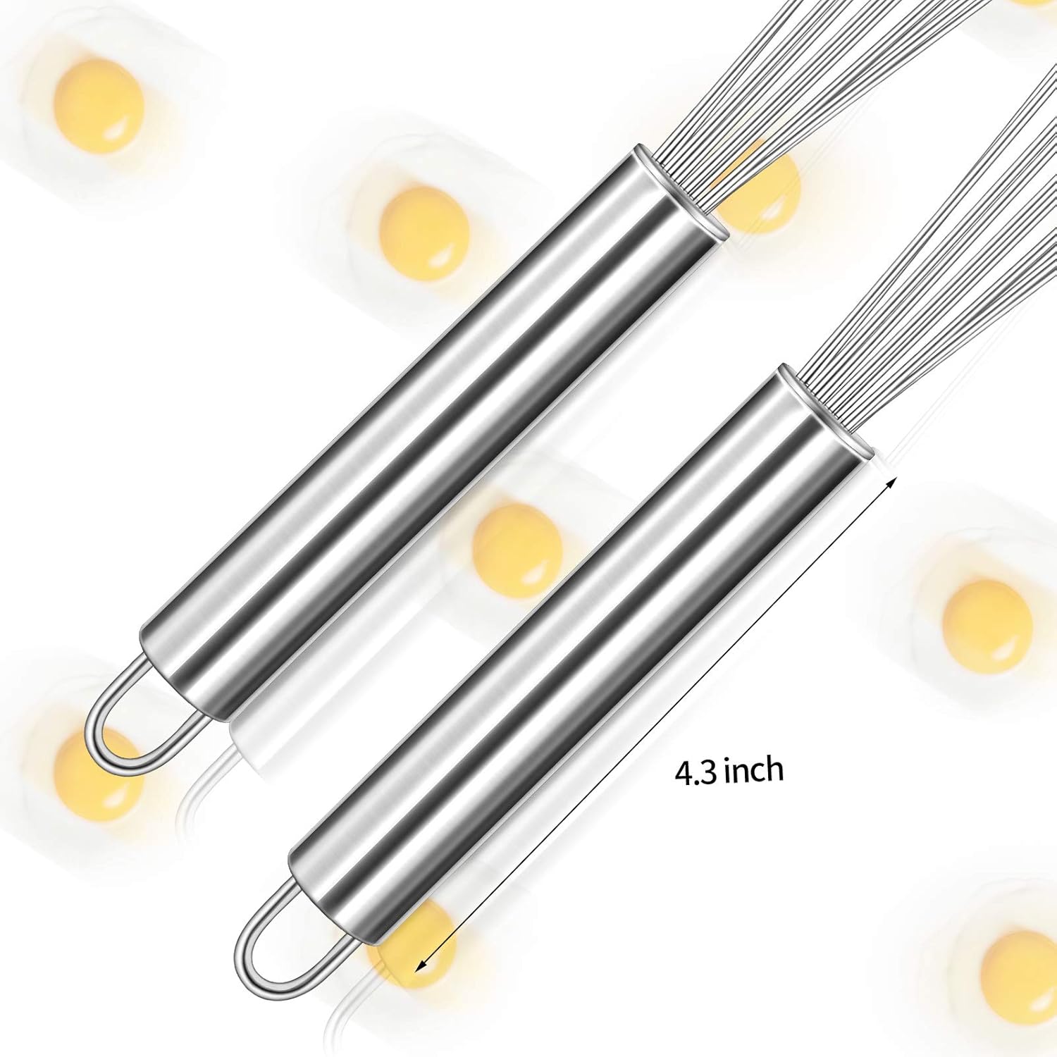 2 Pieces Stainless Steel Ball Whisk Wire Egg Whisk Set Kitchen for Cooking, Blending, Whisking, Beating, Stirring(10 Inch and 12 Inch) - Image 4