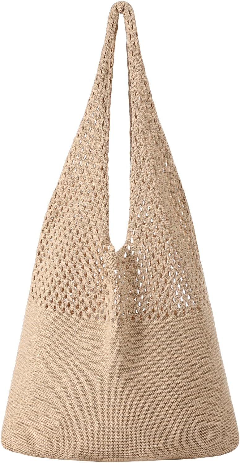 Crochet Beach Tote Bags, Stylish Mesh Beach Bags Shoulder Bag for Women, Cute Summer Vacation Boho Tote Bag - Image 1