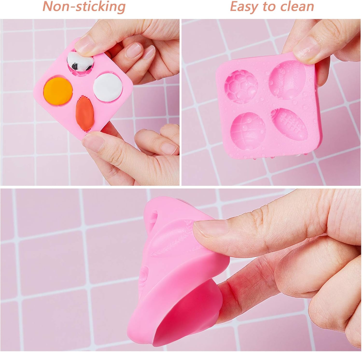 2 Pack Sports Fondant Mold for Cake Decoration, Football Basketball Baseball Soccer Silicone Molds for Valentine's Day DIY Chocolate Candy Mold Cake Decoration Cupcake Topper Polymer Clay - Image 7