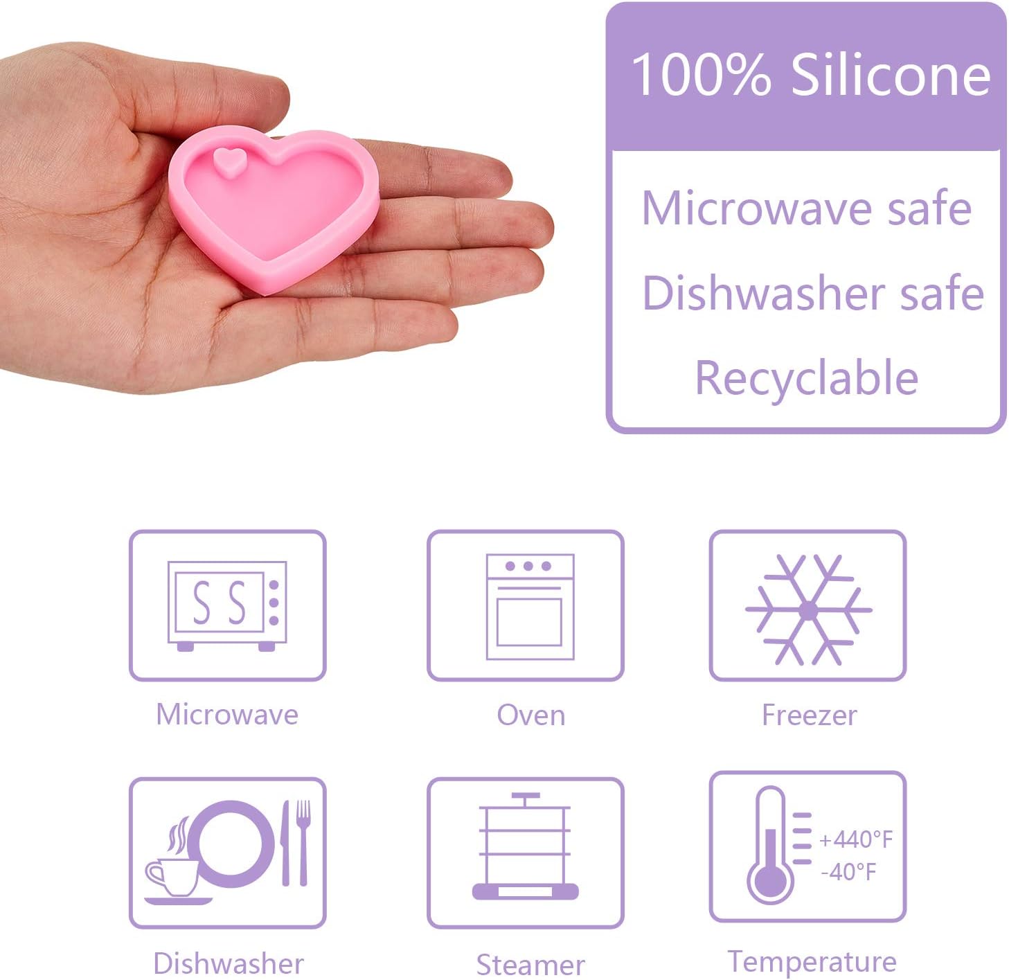 4 Pieces Heart Resin Keychain Molds for Epoxy Resin Easter Mother's Day Silicone Fondant Molds Love Keychain Gift with 20 Pieces Key Rings for DIY Decoration, Homemade Dessert - Image 4