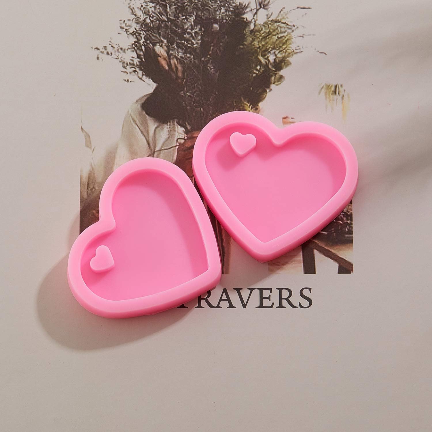 4 Pieces Heart Resin Keychain Molds for Epoxy Resin Easter Mother's Day Silicone Fondant Molds Love Keychain Gift with 20 Pieces Key Rings for DIY Decoration, Homemade Dessert - Image 8