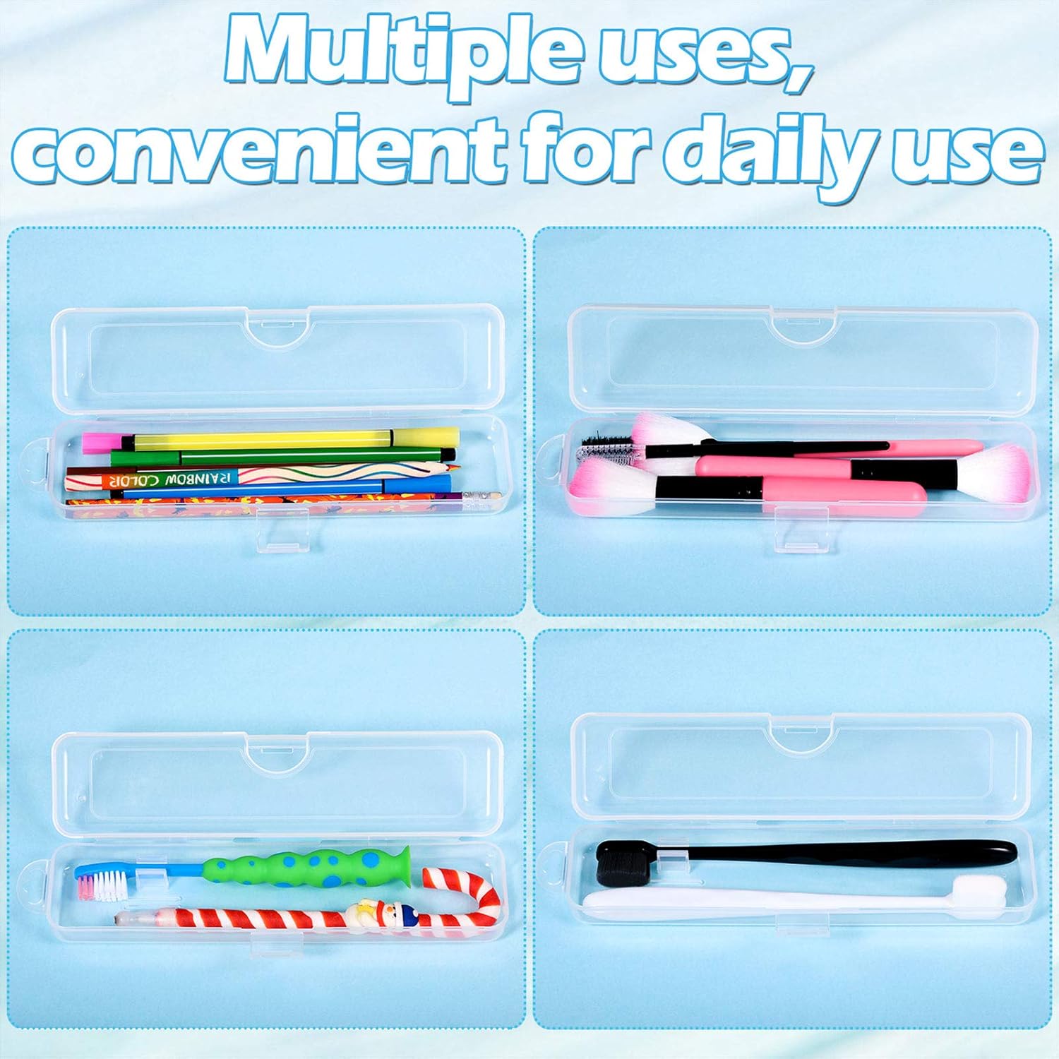 5 Pieces Portable Travel Toothbrush Case, Travel Toothbrush Holder Hard Plastic Dust-Proof Toothbrush Container Toothpaste Box Holder for Travel Use (Clear) - Image 4