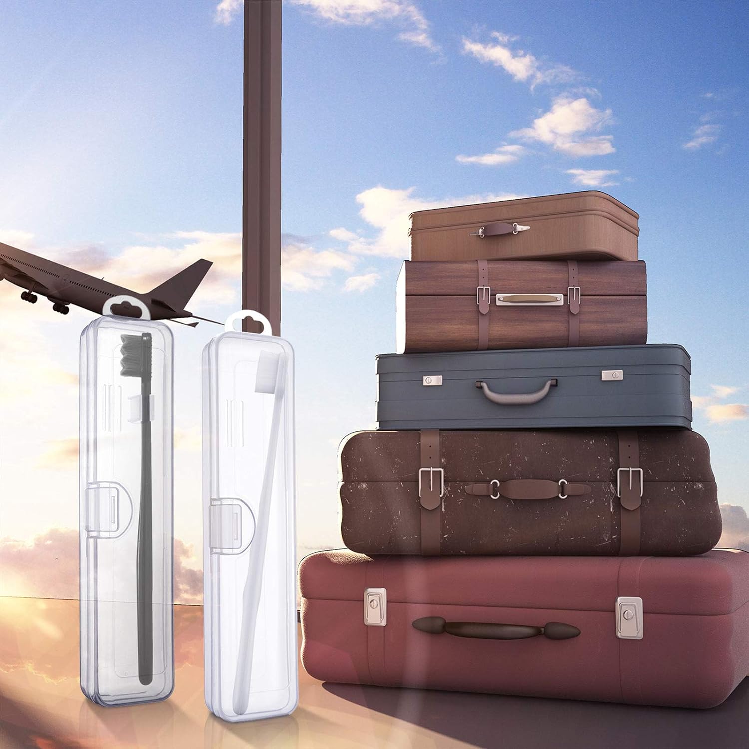 5 Pieces Portable Travel Toothbrush Case, Travel Toothbrush Holder Hard Plastic Dust-Proof Toothbrush Container Toothpaste Box Holder for Travel Use (Clear) - Image 7