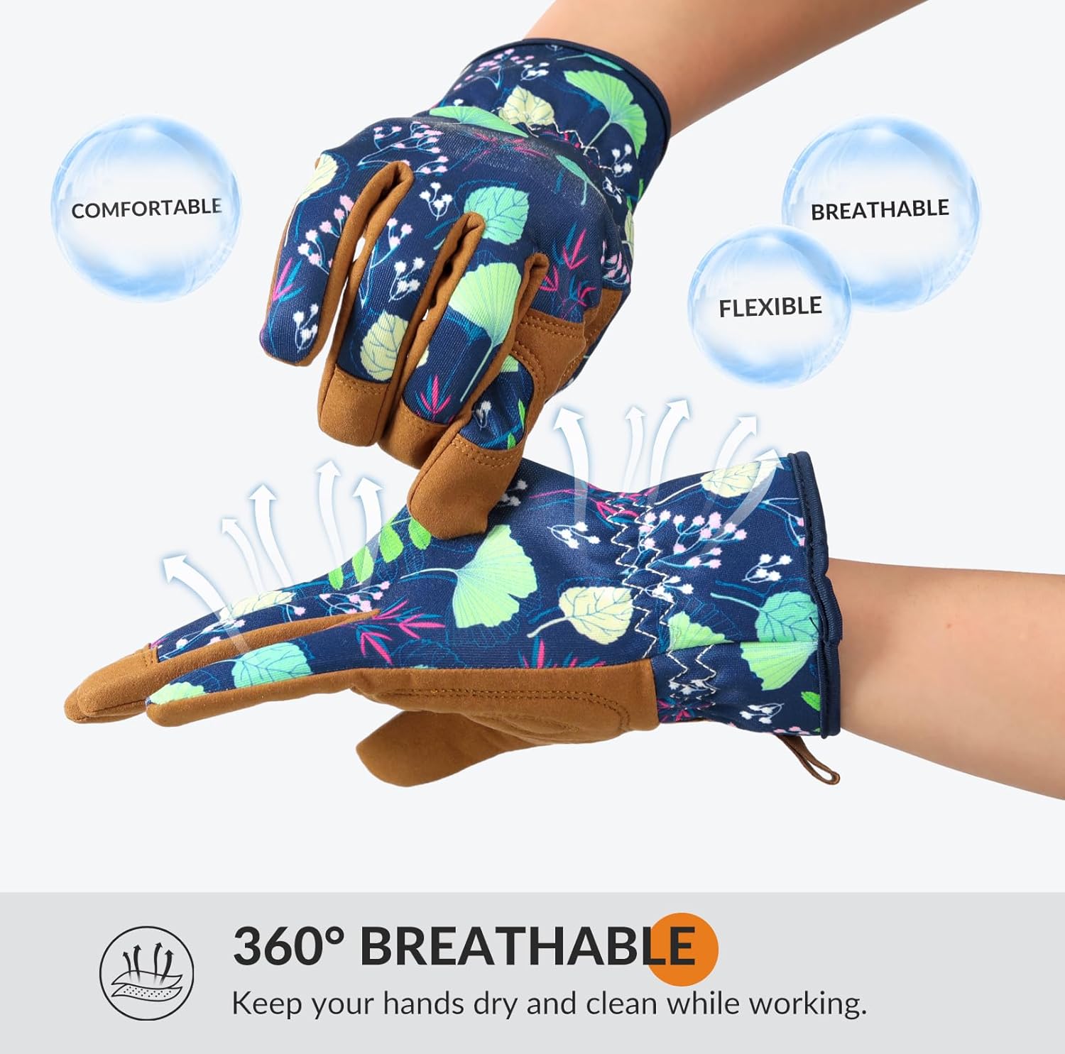Gardening Gloves for Women, Breathable leather Garden Gloves with Grip, Thorn-Proof Puncture-Resistant Work Gloves - Image 3