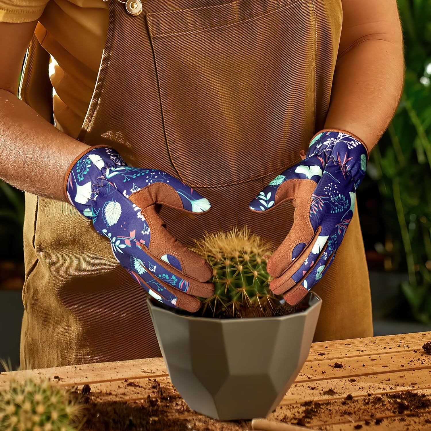 Gardening Gloves for Women, Breathable leather Garden Gloves with Grip, Thorn-Proof Puncture-Resistant Work Gloves - Image 8
