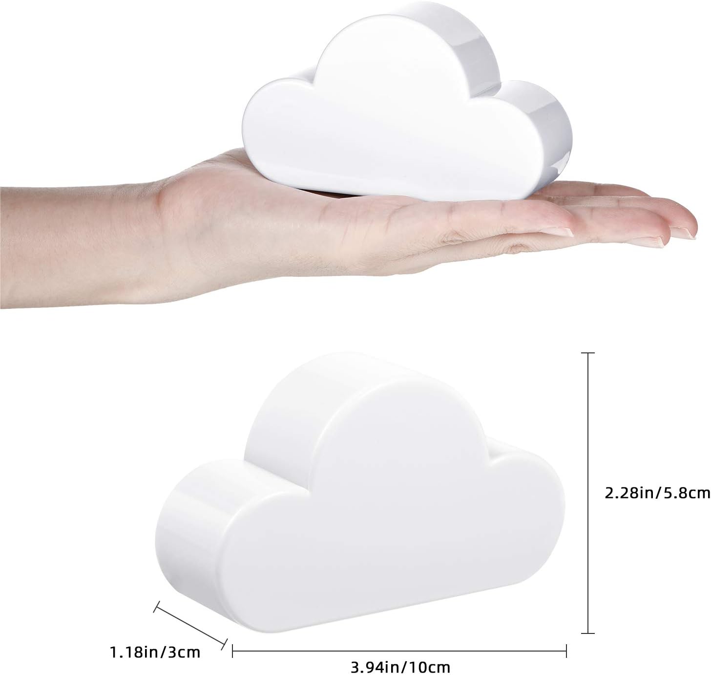 4 Pieces Cloud Magnetic Key Holder for Wall Key Rack Organizer Keychains Hooks with Adhesive for Door(White) - Image 7