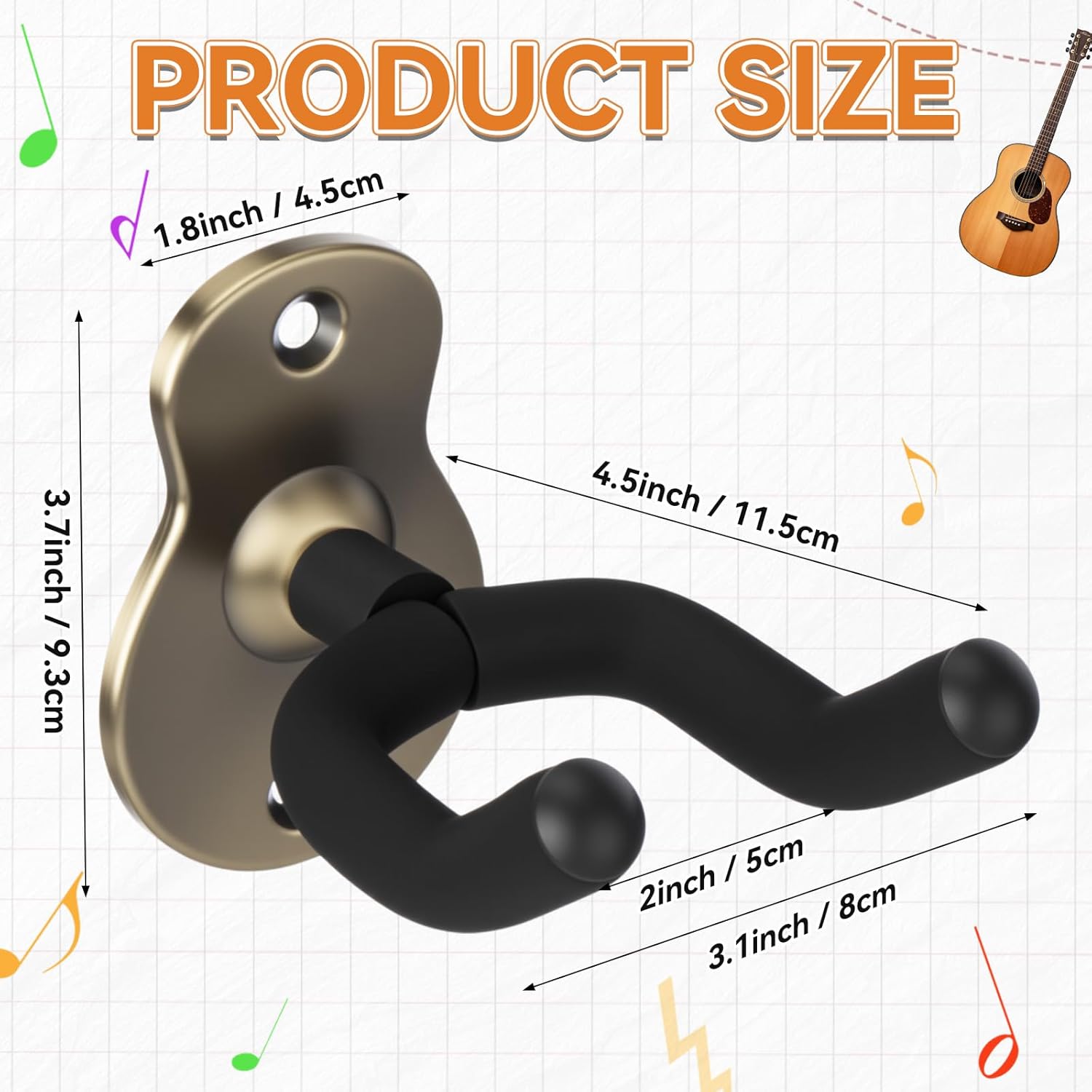 2 Pcs Crossbow Hanger for Wall Vertical Rack Wall Mount Metal Gun Holder Compound Bow Hanger Holder Displays Rack Shotgun Hooks Rifle Storage Securely Holds Airsoft Firearm - Image 2