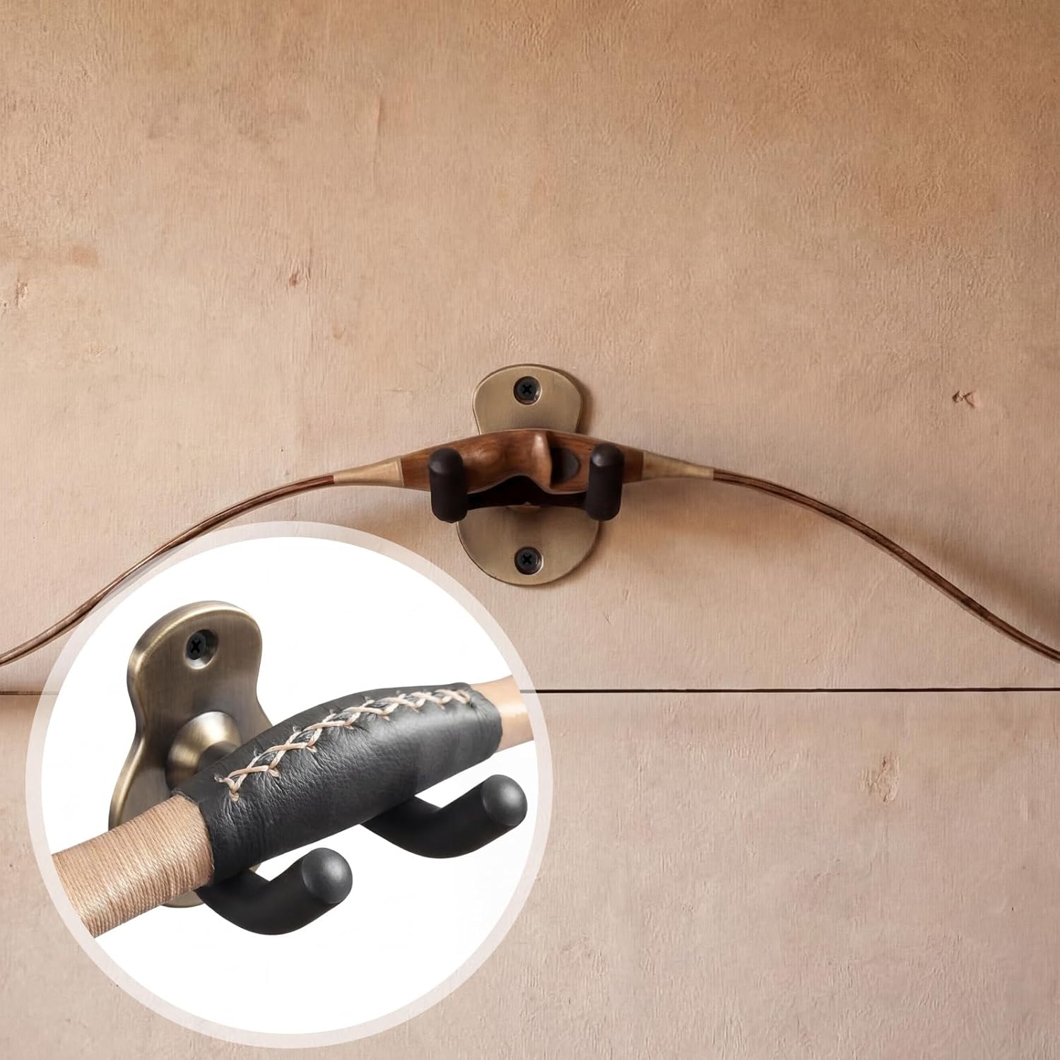 2 Pcs Crossbow Hanger for Wall Vertical Rack Wall Mount Metal Gun Holder Compound Bow Hanger Holder Displays Rack Shotgun Hooks Rifle Storage Securely Holds Airsoft Firearm - Image 5