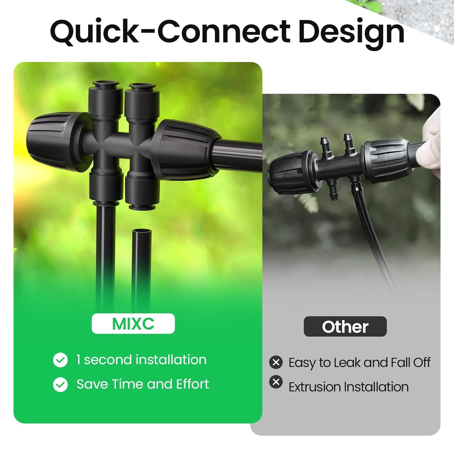 4 Packs 1/2''to 1/4''Barbed Tee Quick Connector,Drip Irrigation Fittings for 4-Way Connector - Image 4