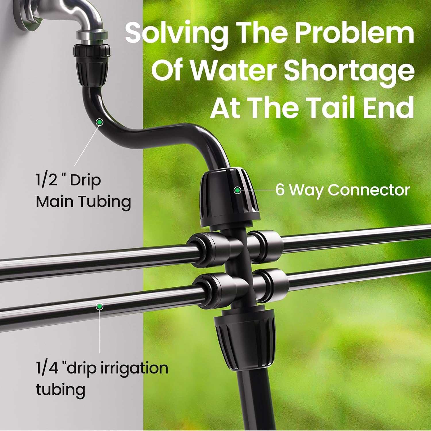 4 Packs 1/2''to 1/4''Barbed Tee Quick Connector,Drip Irrigation Fittings for 4-Way Connector - Image 5
