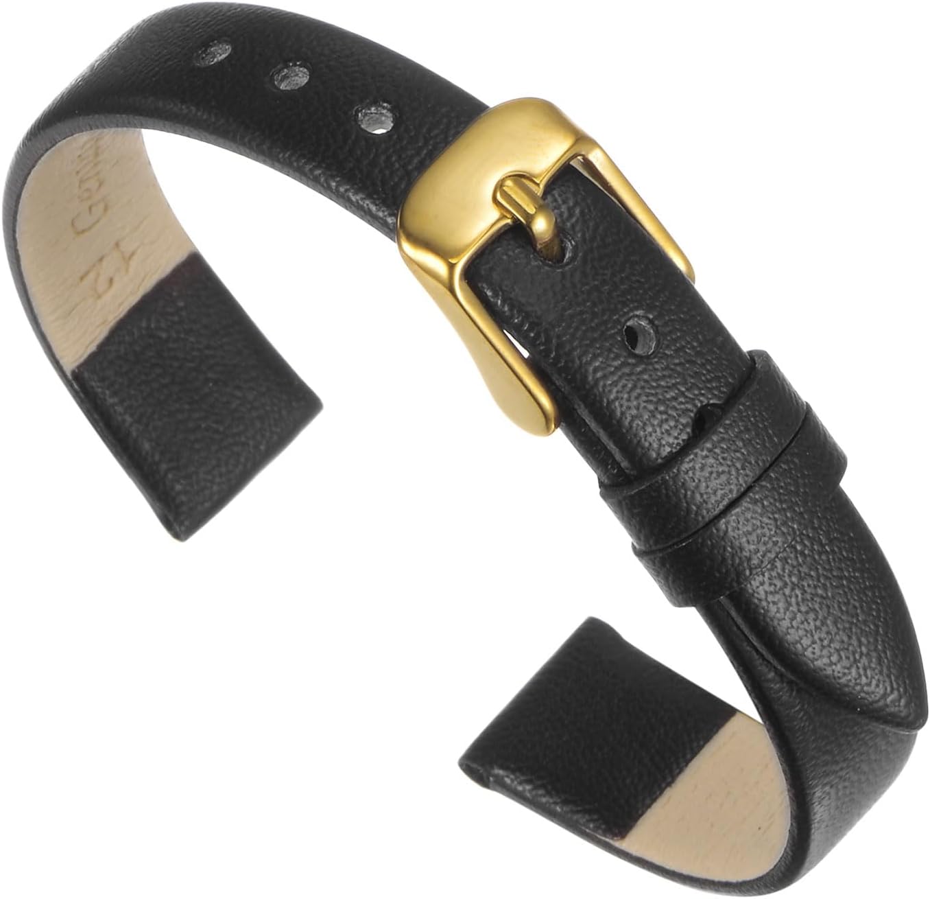 Multi-sizes Genuine Leather Band, Flat Thin Elegant Leather Watch Strap for Men and Women - Image 1