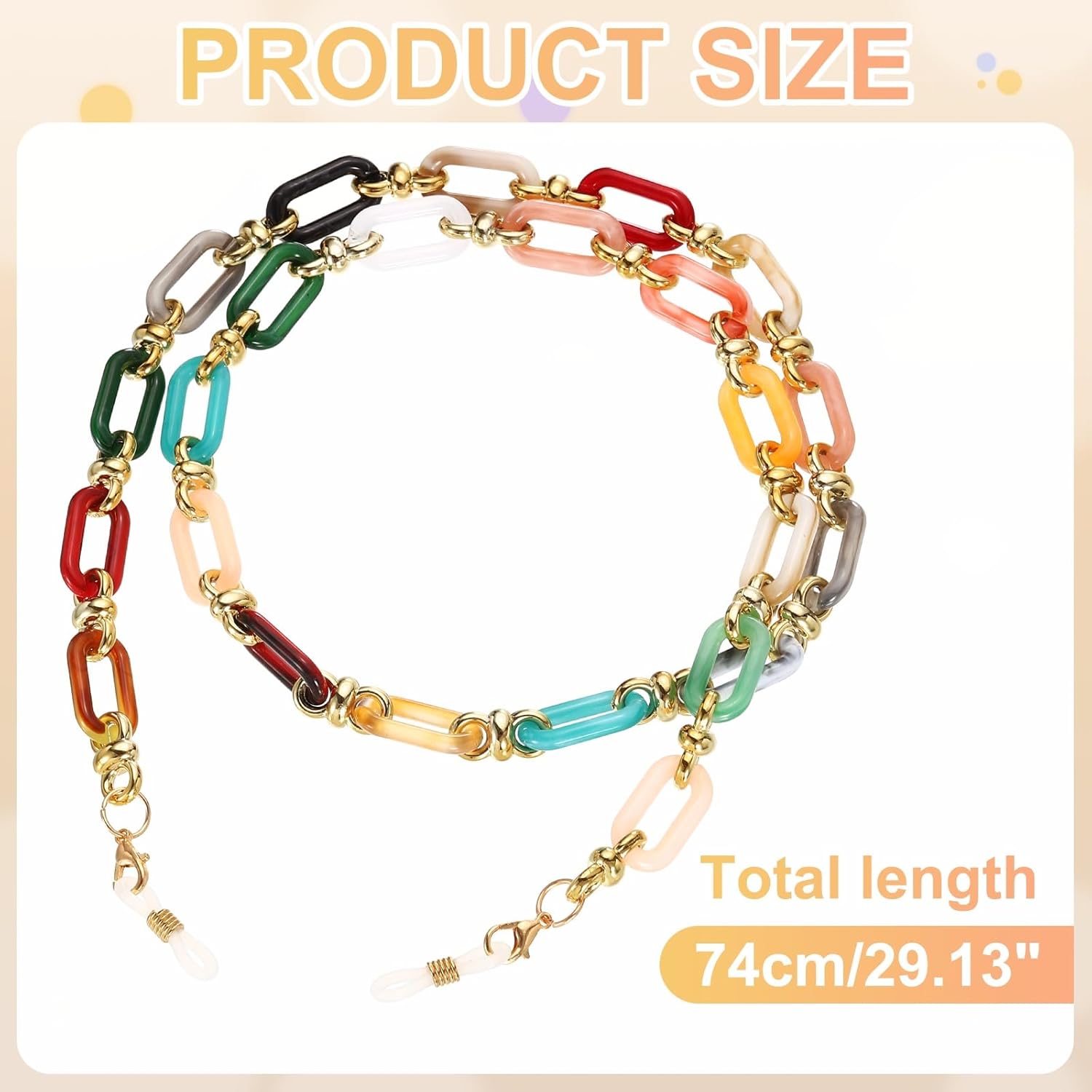 Acrylic Glasses Chain, Eyeglass Chain Holder Strap Chains - Image 2
