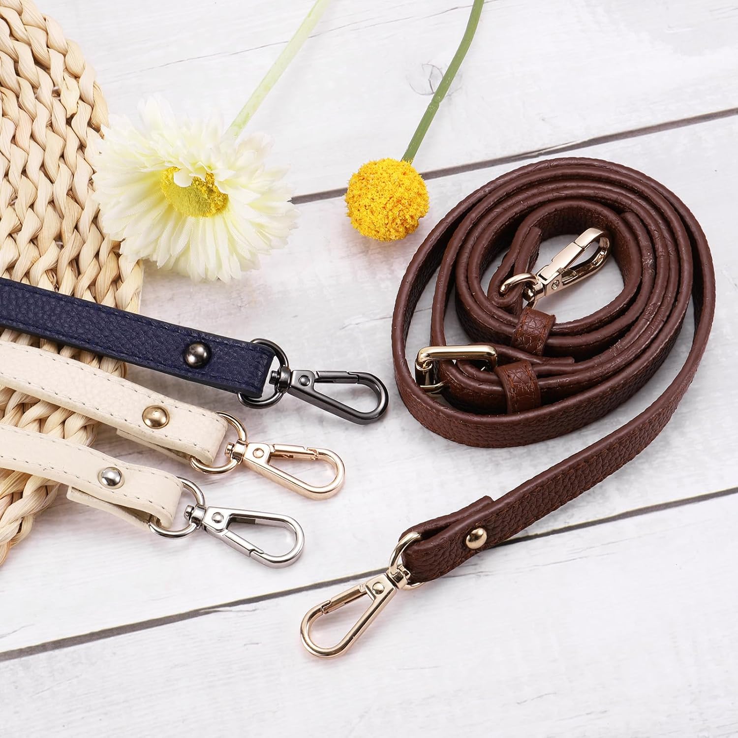 Purse Strap, Leather Adjustable Replacement Strap for Women's Crossbody Handbags Bag, 0.6