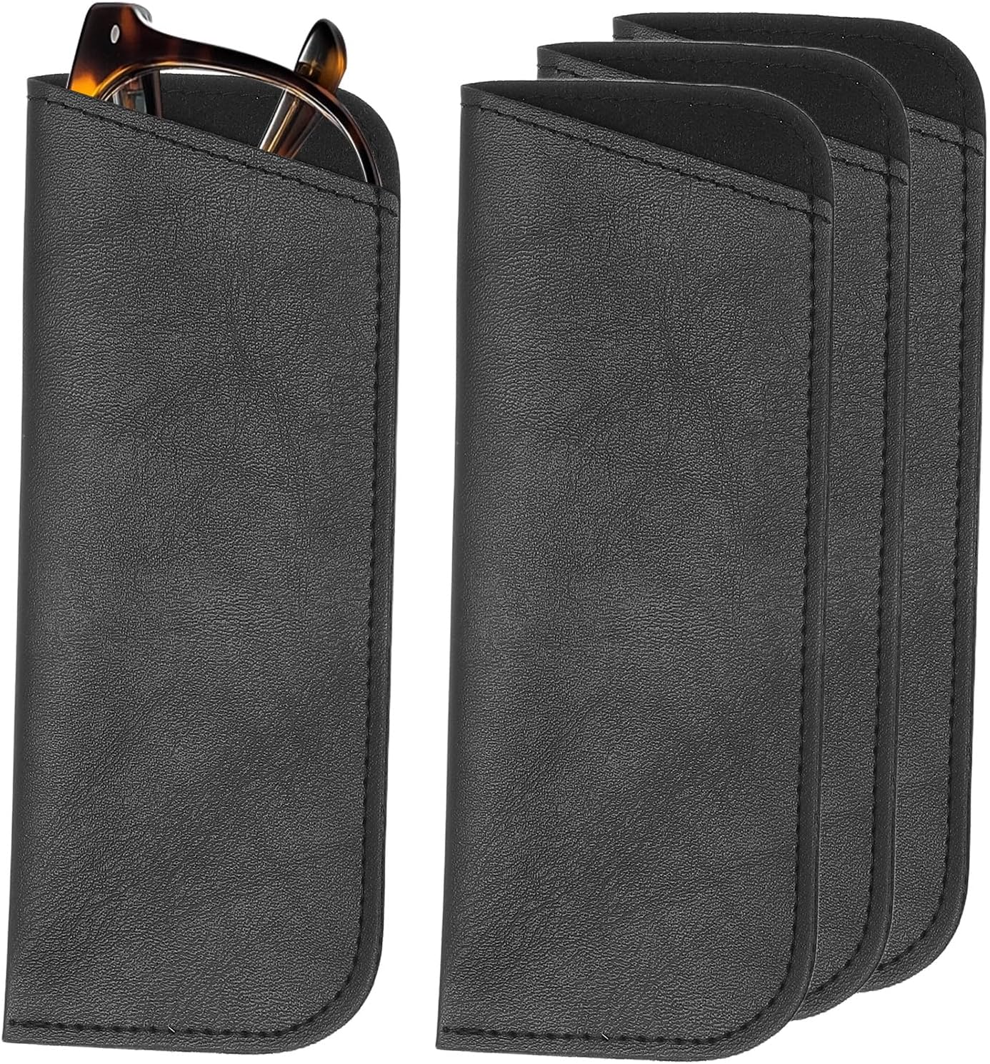 Soft Eyeglass Cases, Leather Sunglass Case Portable Glasses Pouch for Women Men Sunglasses Cases - Image 1
