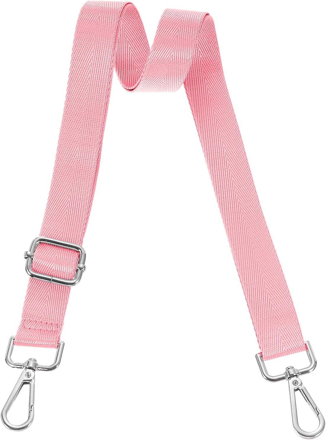 Wide Shoulder Strap, 2.5cm Adjustable Purse Strap Replacement Crossbody Strap for Shoulder Bag Handbag, Pink, Silver Pull Core Buckle - Image 1