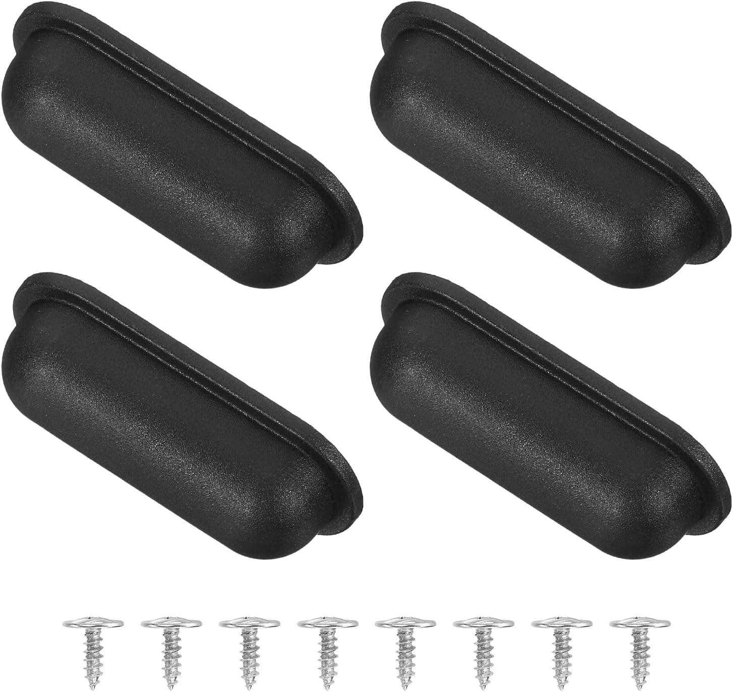 4Pcs Luggage Replacement Pads, Plastic Luggage Stand Feet Stud, Suitcase and Travel Gear Bottom Side Accessories with Self-Tapping Screws, Black (57x24x15mm) - Image 1