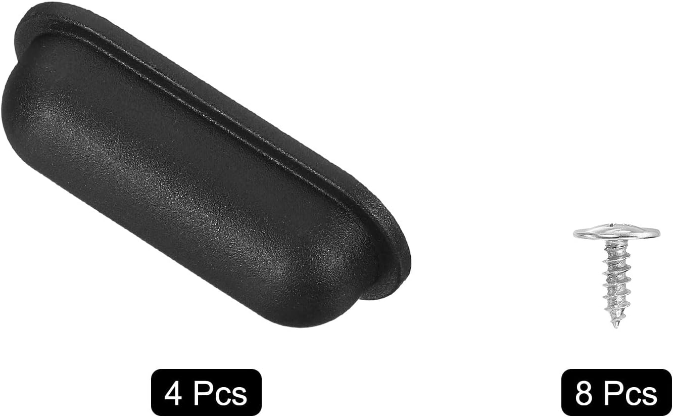 4Pcs Luggage Replacement Pads, Plastic Luggage Stand Feet Stud, Suitcase and Travel Gear Bottom Side Accessories with Self-Tapping Screws, Black (57x24x15mm) - Image 3