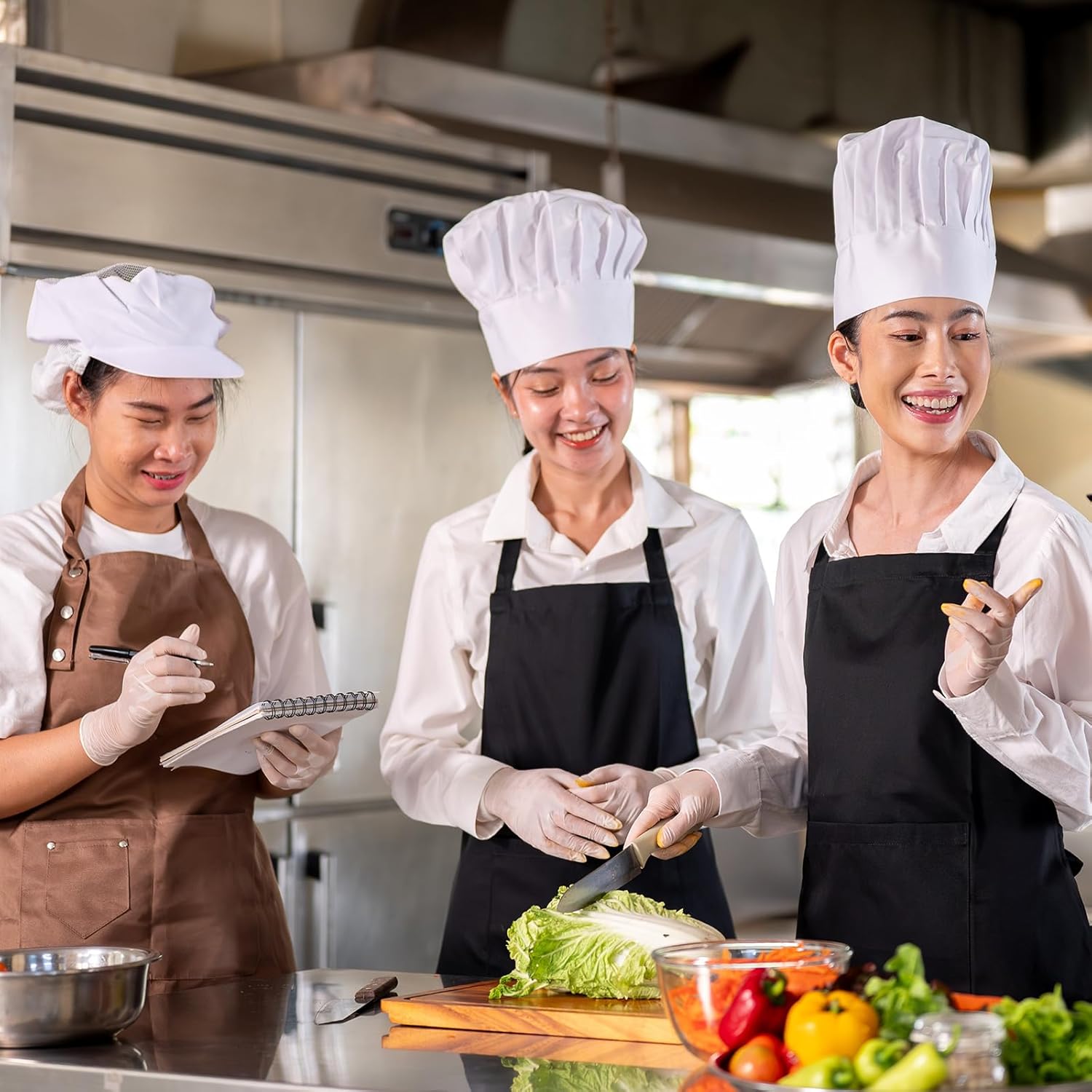 Chef Hat, Adjustable Elastic Band Cotton Baker Hat for Women and Men, Full Cloth Baker Hat Food Service Hair Nets - Image 6