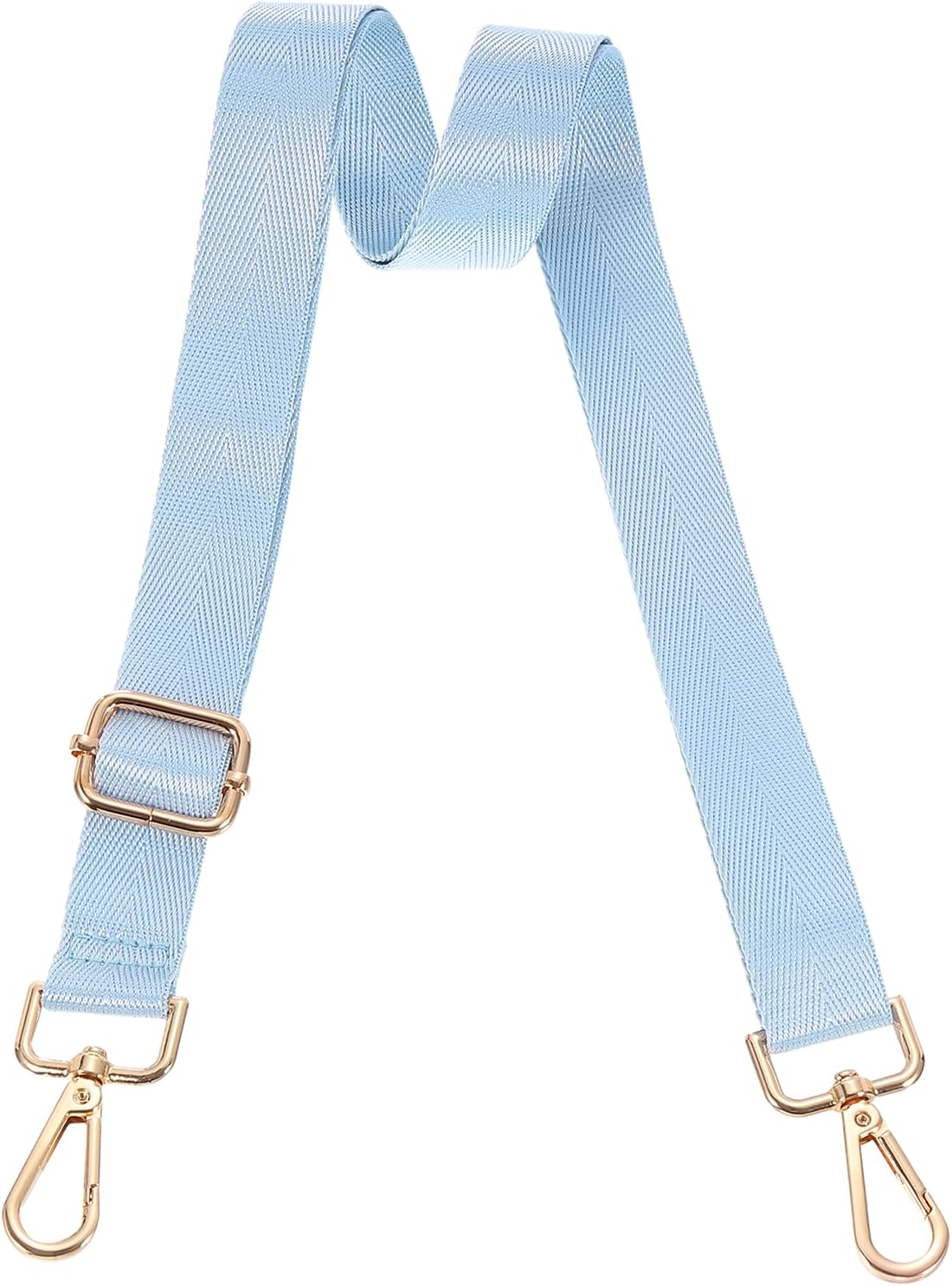 Wide Shoulder Strap, 2.5cm Adjustable Purse Strap Replacement Crossbody Strap for Shoulder Bag Handbag, Sky Blue, Light Gold Pull Core Buckle - Image 1