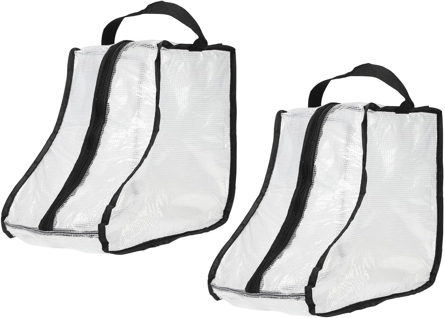 2Pack Boot Storage Bag Portable, PVC Shoe Storage Bag with Zipper Clear Boots Cover Protector Bag for Short Boots and Short Boots Storage Travel and Daily Use, Black Tall - Image 1