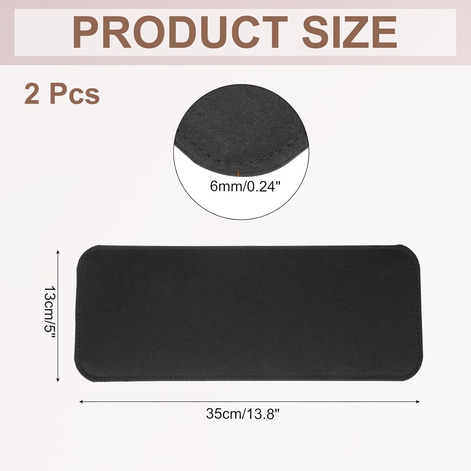 2Pcs Felt Base Shaper, 13.8x5 Inch Rectangle Bag Bottom Shaper Pad Bag Cushion Base Purse Liner Board Insert Arc Corner for Handbags Tote Crossbody Bag Backpack, Black - Image 2