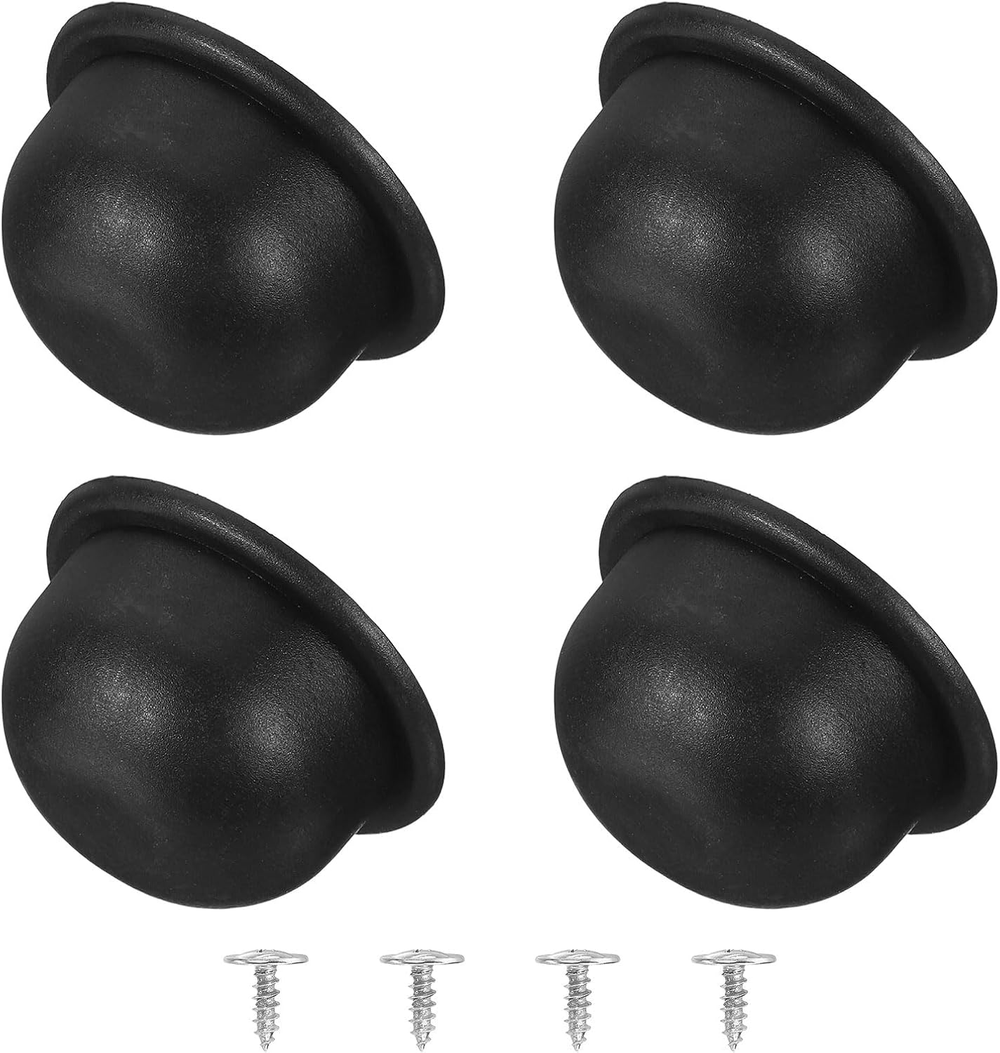 4Pcs Luggage Replacement Pads, Plastic Luggage Stand Feet Stud, Suitcase and Travel Gear Bottom Side Accessories with Self-Tapping Screws, Black (47x47x25mm) - Image 1