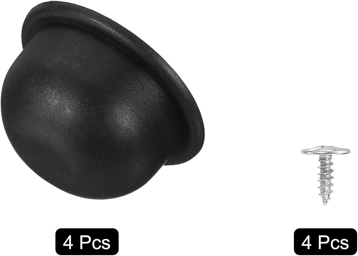 4Pcs Luggage Replacement Pads, Plastic Luggage Stand Feet Stud, Suitcase and Travel Gear Bottom Side Accessories with Self-Tapping Screws, Black (47x47x25mm) - Image 3