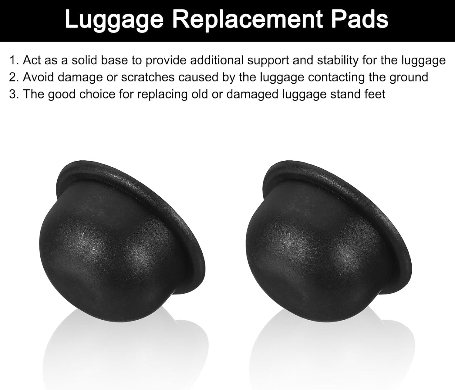 4Pcs Luggage Replacement Pads, Plastic Luggage Stand Feet Stud, Suitcase and Travel Gear Bottom Side Accessories with Self-Tapping Screws, Black (47x47x25mm) - Image 4