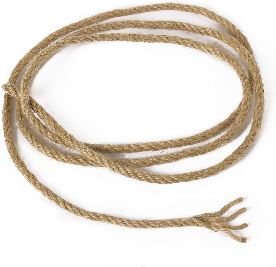 5mm Jute Rope, 100 Feet 4Ply Twisted Heavy Duty and Thick Twine Rope for Gardening, Crafting, Bundling, Cat Scratching Post, Home Decor, Christmas Decorations - Image 4