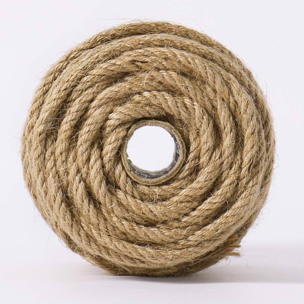 5mm Jute Rope, 100 Feet 4Ply Twisted Heavy Duty and Thick Twine Rope for Gardening, Crafting, Bundling, Cat Scratching Post, Home Decor, Christmas Decorations - Image 5