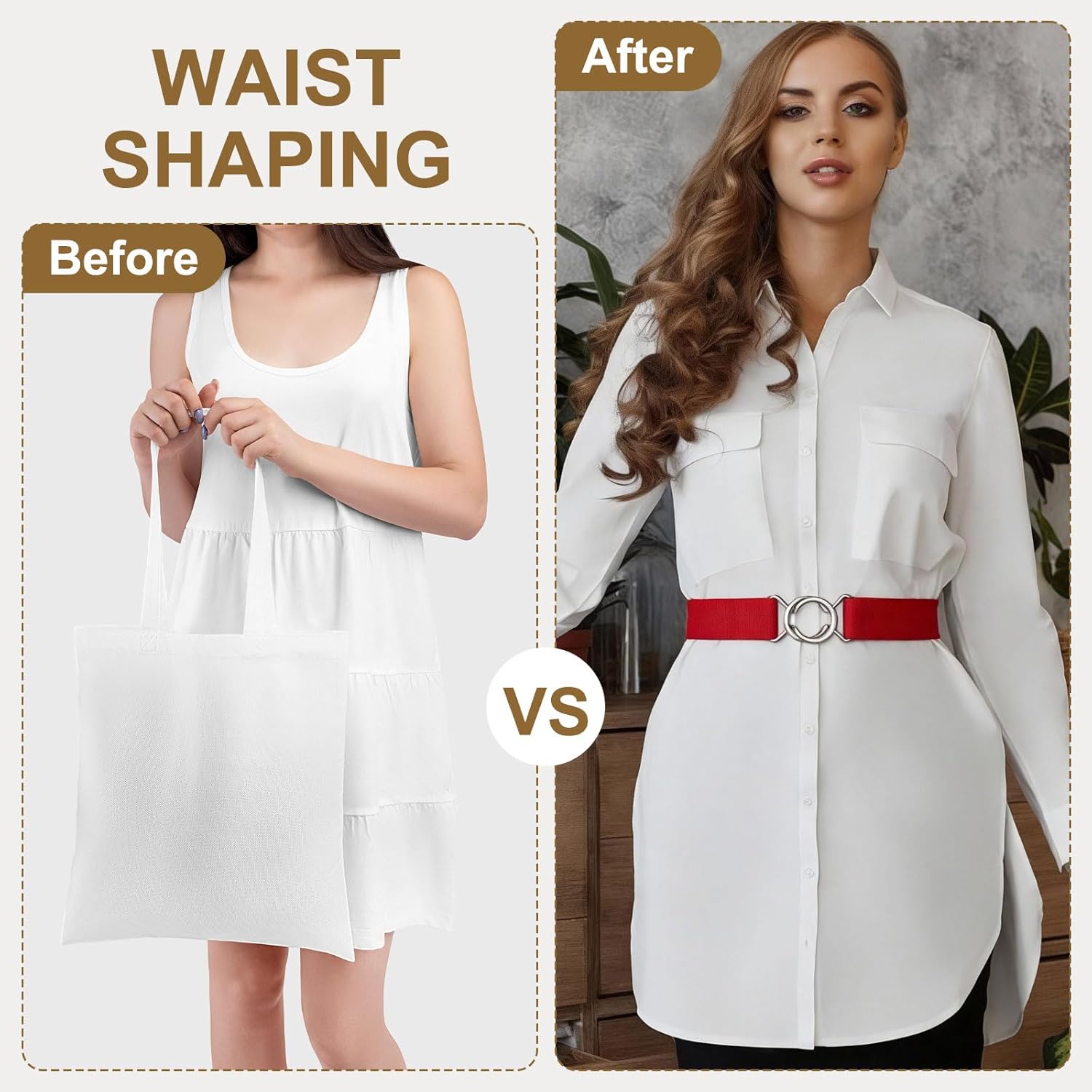 Women Stretchy Waist Belt, No Show Elastic Stretch Belts with Flat Buckle for Dresses Jeans Casual Pants - Image 4