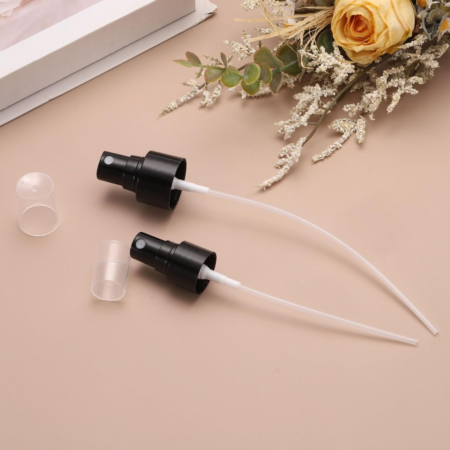 12 Pcs Black Spray Top, 20/410 Fine Mist Sprayer Reusable Replacement Spray Bottle Pump Plastic Top for Cosmetic Perfume and Body Sprays Bottle - Image 4