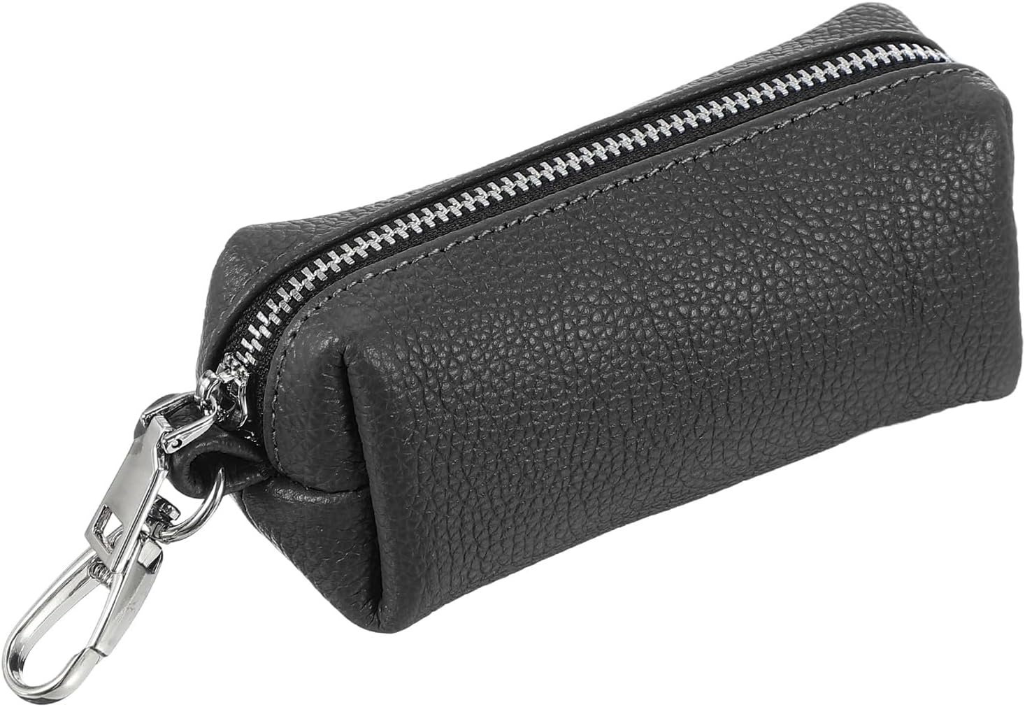 Leather Coin Purse, Leather Car Key Holder Bag Hand-held Change Purse Keychain Pouch Small Coin Pouch with Key Ring for Women and Men, Black - Image 1