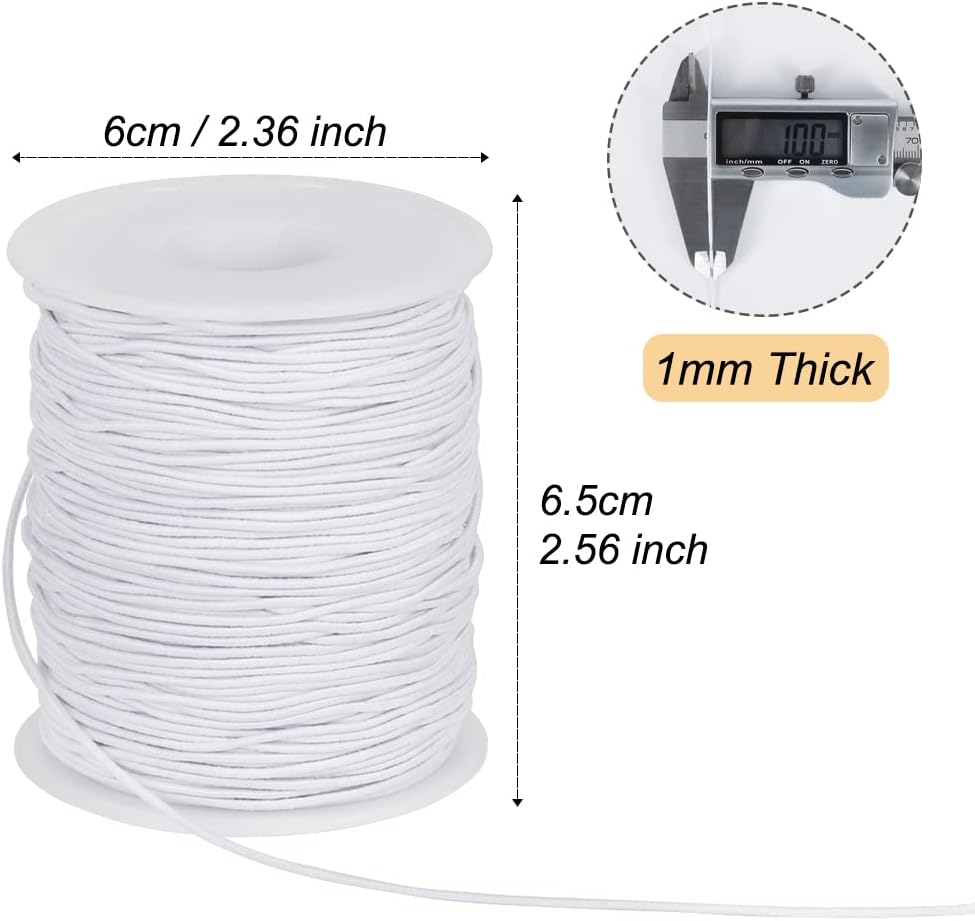 White Elastic String, 328 Feet 1mm Stretchy Bracelet String Bead Cord for Bracelets, Necklaces, Jewelry Making Supplies, Beading, Pony Beads and Crafts(Bead-Free) - Image 8