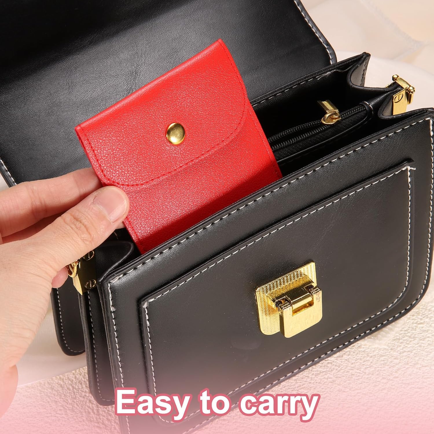 6 Pcs Mini Jewelry Pouch, 8 Inch PU Leather Small Jewelry Bags Soft Jewelry Package Gift Storage Bag Travel Jewelry Bag for Women Rings Necklace Bracelet, Gold - Image 6